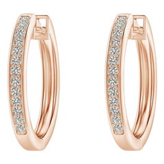 Natürliche Diamant-Creolen aus 14K Roségold (Größe 1,2 mm  Farbe-K)