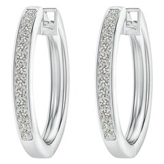 Pendientes de aro de diamante natural en platino (0,07 ctw Color-K Claridad-I3)