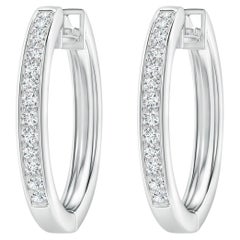 Natural Diamond Hoop Earrings in Platinum (0.5cttw Color-G Clarity-VS2)