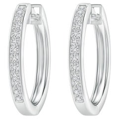 Natural Diamond Hoop Earrings in Platinum (0.5cttw Color-H Clarity-SI2)