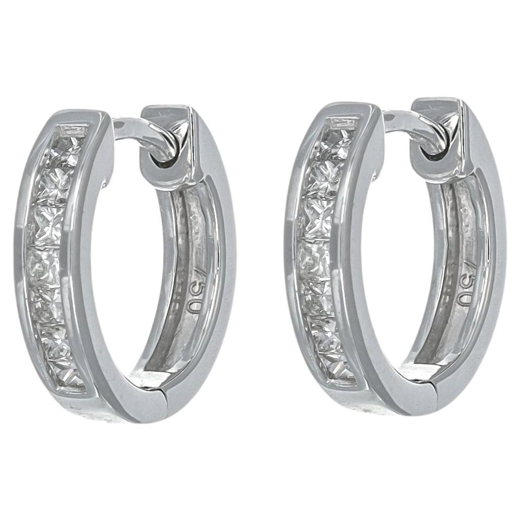 Orecchini Rotondi In Oro Bianco 18K (750) – Eleganti E Semplici, Con Scatola Regalo E Certificato Di Garanzia