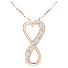 ANGARA Natural 0.1cttw Diamond Infinity Heart Pendant in 14K Rose Gold (G, VS2)