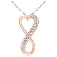 ANGARA Natural 0.2cttw Diamond Infinity Heart Pendant in 14K Rose Gold (I-J)