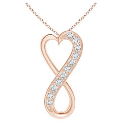 ANGARA Natural 0.2cttw Diamond Infinity Heart Pendant in 14K Rose Gold (G, VS2)