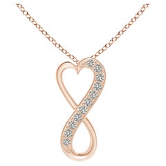 ANGARA Pendentif cœur infini en or rose 14K avec diamant naturel 0.05cttw (K, I3)