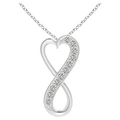ANGARA Natural0.1cttw Diamond Infinity Heart Pendant in 14K White Gold (K, I3)