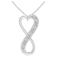 ANGARA Natural 0.2cttw Diamond Infinity Heart Pendant in 14K White Gold (I-J)