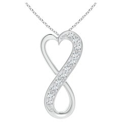 ANGARA Natural 0.2cttw Diamond Infinity Heart Pendant in 14K White Gold (G, VS2)