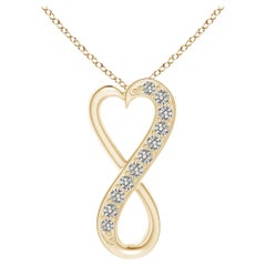 ANGARA Natural 0.1cttw Diamond Infinity Heart Pendant in 14K Yellow Gold (K, I3)