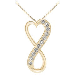 ANGARA Natural Diamond 0.2cttw Infinity Heart Pendant in 14K Yellow Gold (K, I3)