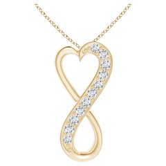 ANGARA Natural 0.2cttw Diamond Infinity Heart Pendant in 14K Yellow Gold(G, VS2)