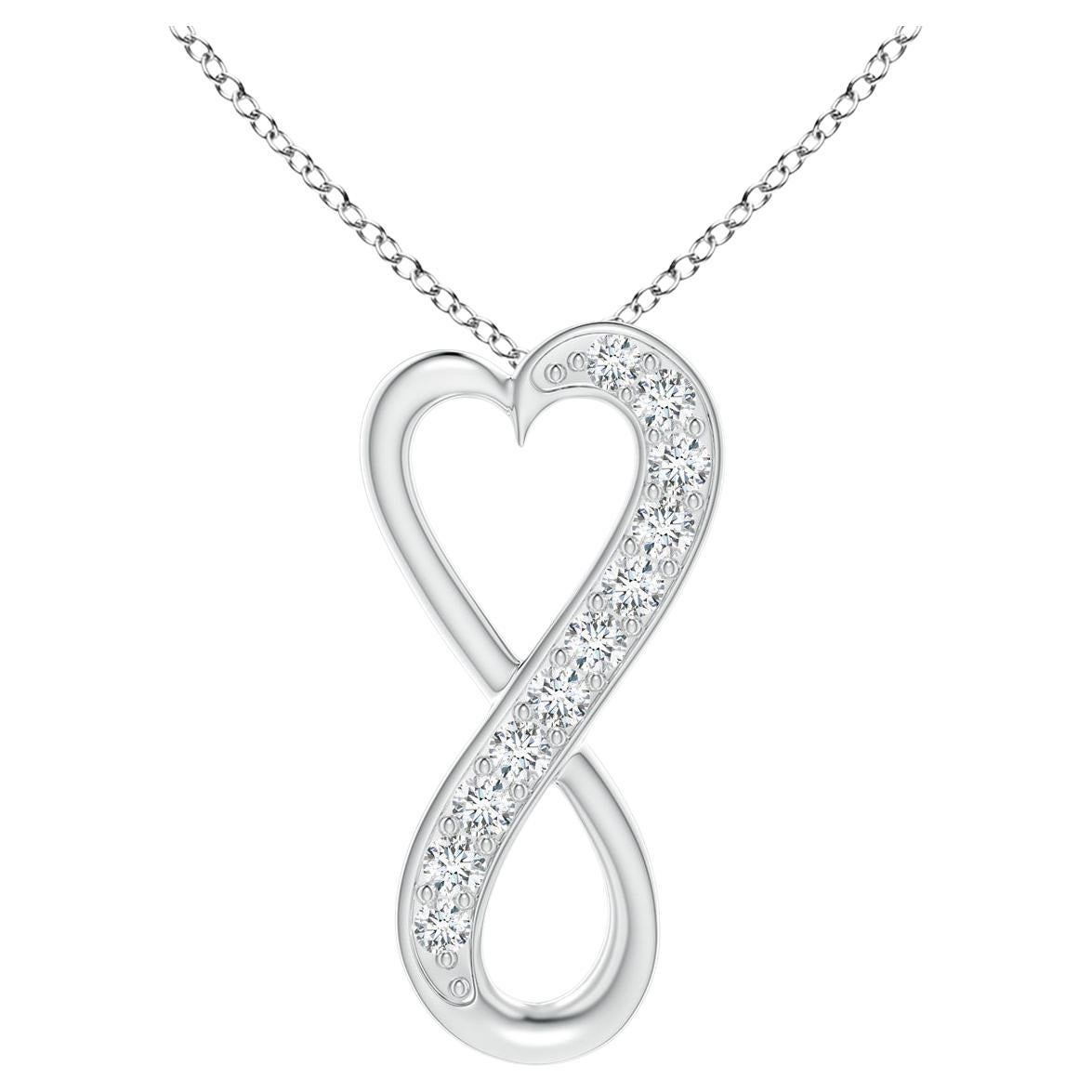 ANGARA Natural 0.1cttw Diamond Infinity Heart Pendant in Platinum (G, VS2) For Sale