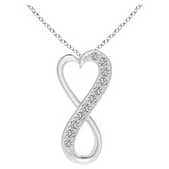 ANGARA Natural 0.1cttw Diamond Infinity Heart Pendant in Platinum (Color- K, I3)