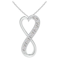 ANGARA Natural 0.2cttw Diamond Infinity Heart Pendant in Platinum (I-J, I1-I2)