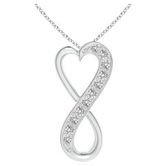 ANGARA Pendentif coeur infini en platine avec diamant naturel de 0.2cttw (I-J, I1-I2)