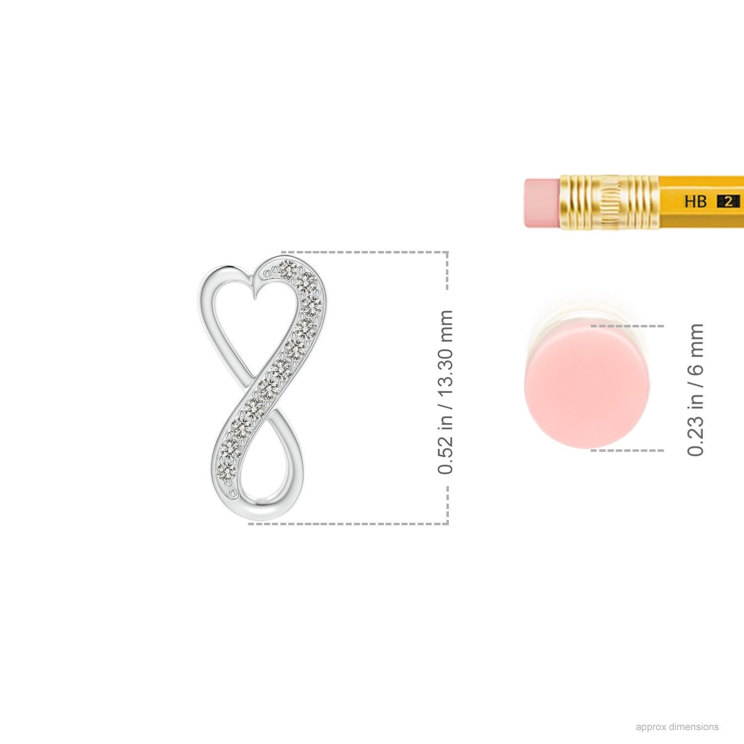 Progettato con una balla nascosta, questo ciondolo contemporaneo presenta una cornice a cuore che si estende fino a formare un'infinità. Diamanti scintillanti accentuano parzialmente le curve di questo ciondolo a cuore infinito. È abilmente