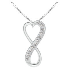ANGARA Natural 0.05cttw Diamond Infinity Heart Pendant in Platinum (I-J, I1-I2)
