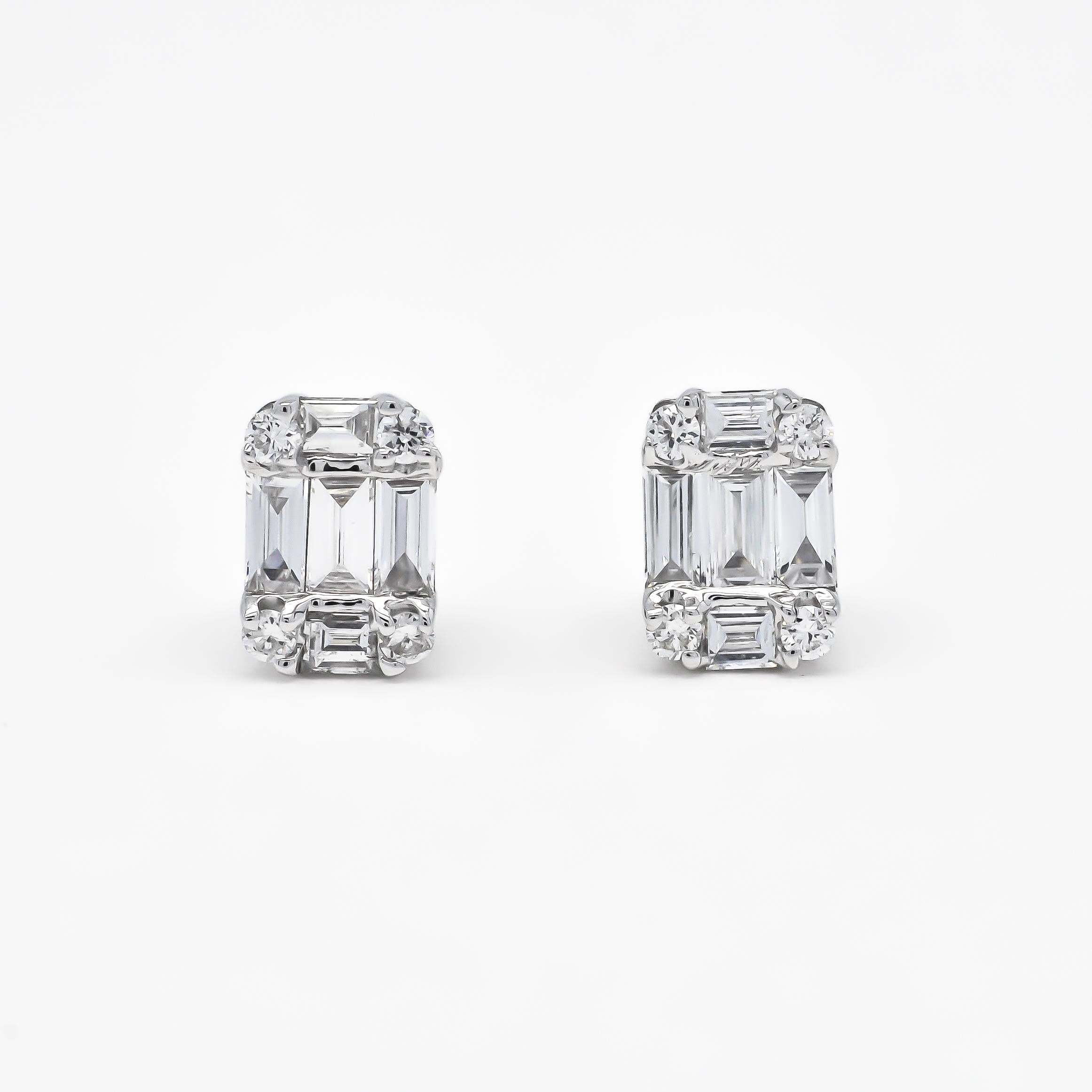 Parure de diamants naturels, pendentifs et boucles d'oreilles en or blanc 18KT Neuf - En vente à Antwerpen, BE