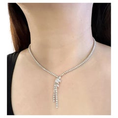 Collana con diamanti naturali 4,25 carati di peso totale in oro bianco 18 carati