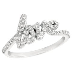 Anillo Amor Diamante Natural Oro Blanco 14 Kilates