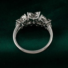 Natural Diamond Marquise Wedding Band in 18K White Gold Leaf Inspired Ring