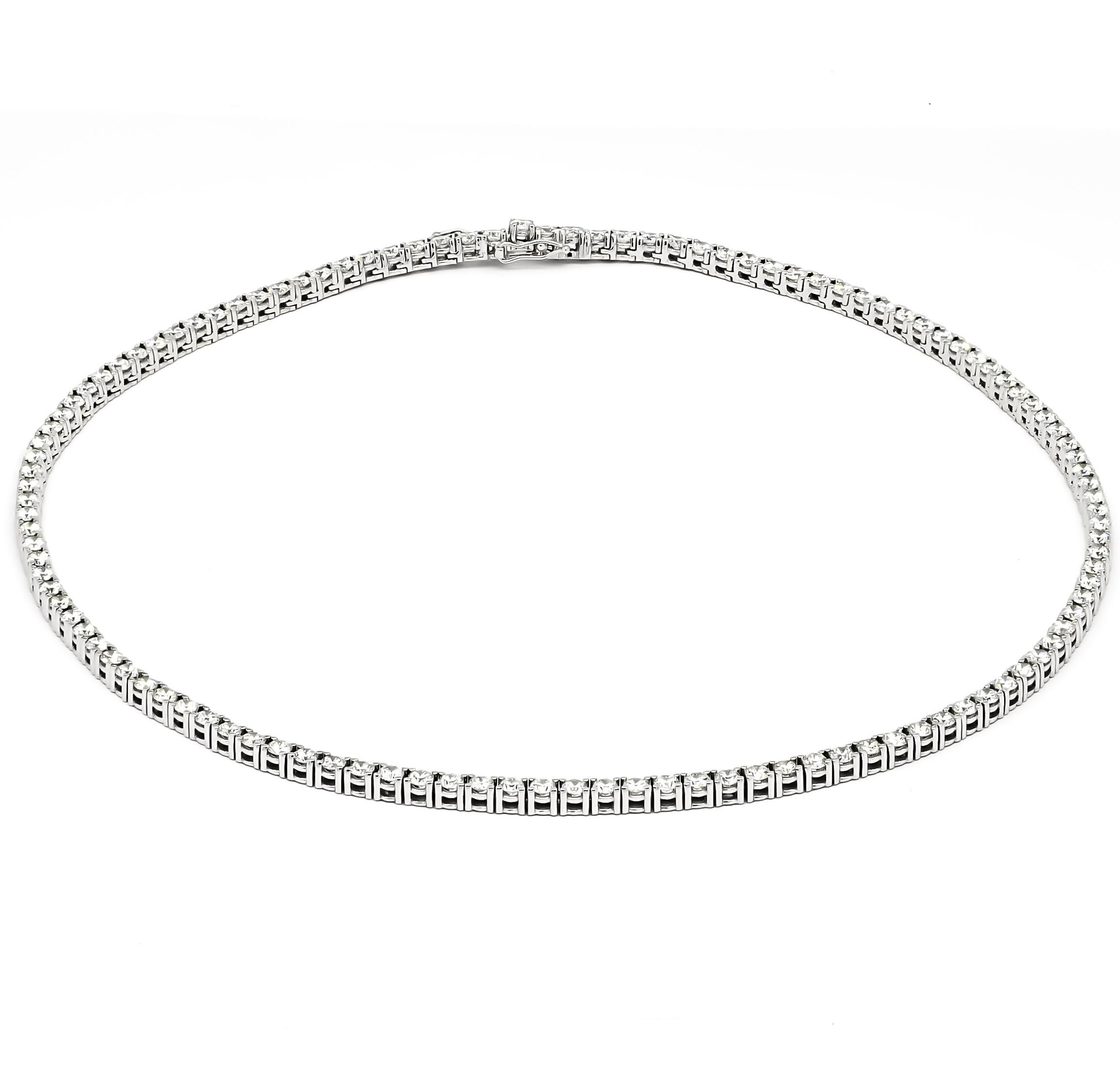 Natural Diamond Necklace 11.13CT 18KT White Gold Women Statement Necklace For Sale 1