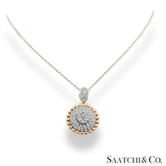 Natürliche Diamant-Halskette 18K Weiß Rose Gold 750 Zweifarbig