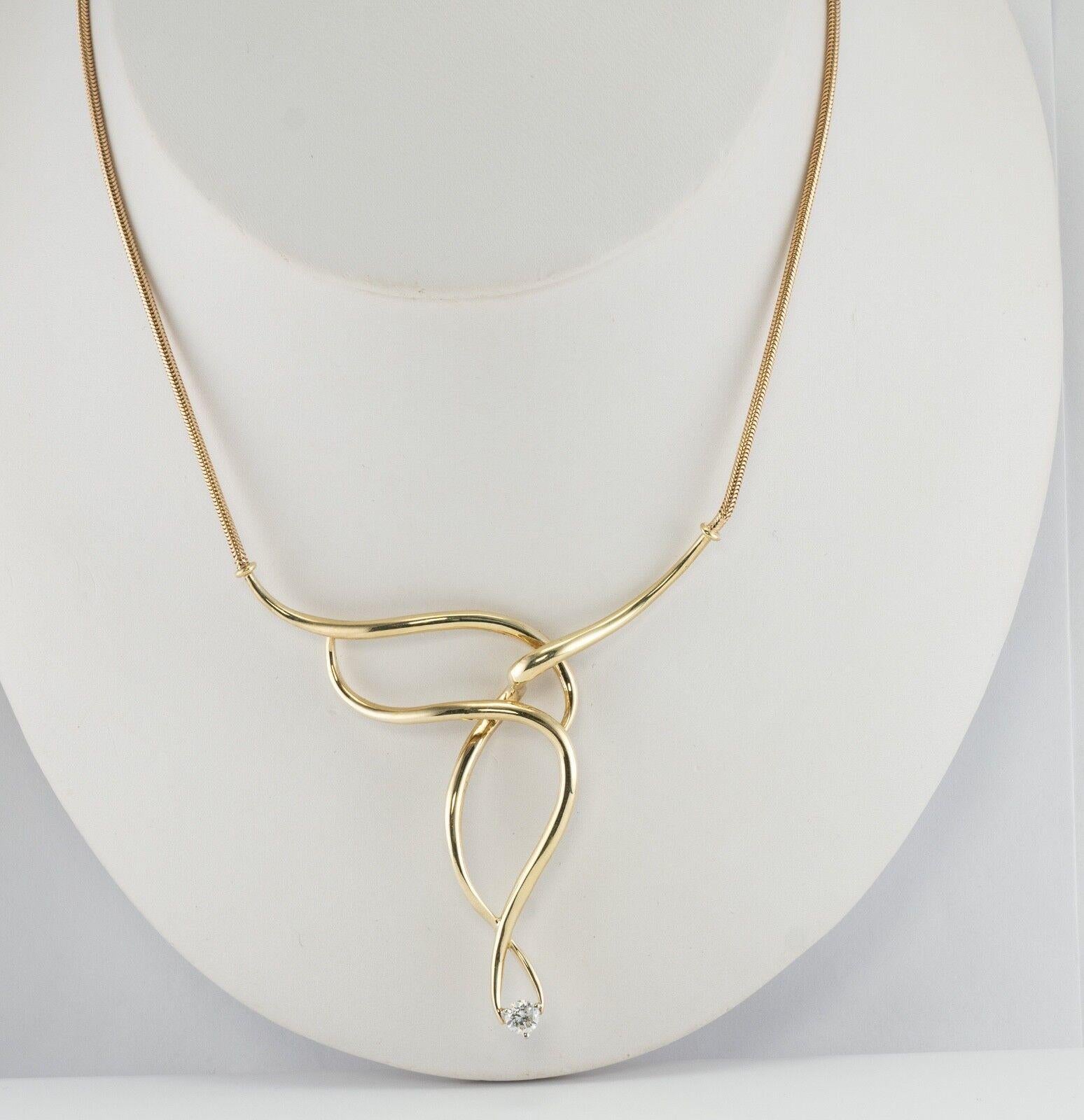 Round Cut Natural Diamond Necklace Choker Estate 14K Gold by Jose Hess For Sale