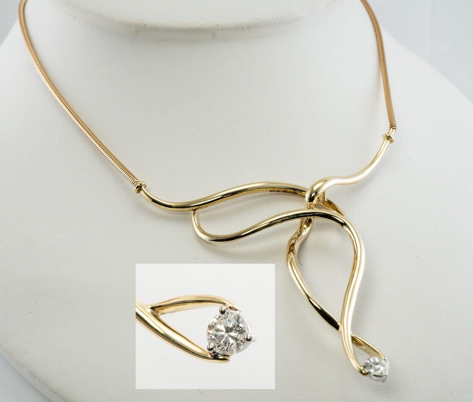 Natural Diamond Necklace Choker Estate 14K Gold by Jose Hess For Sale 2