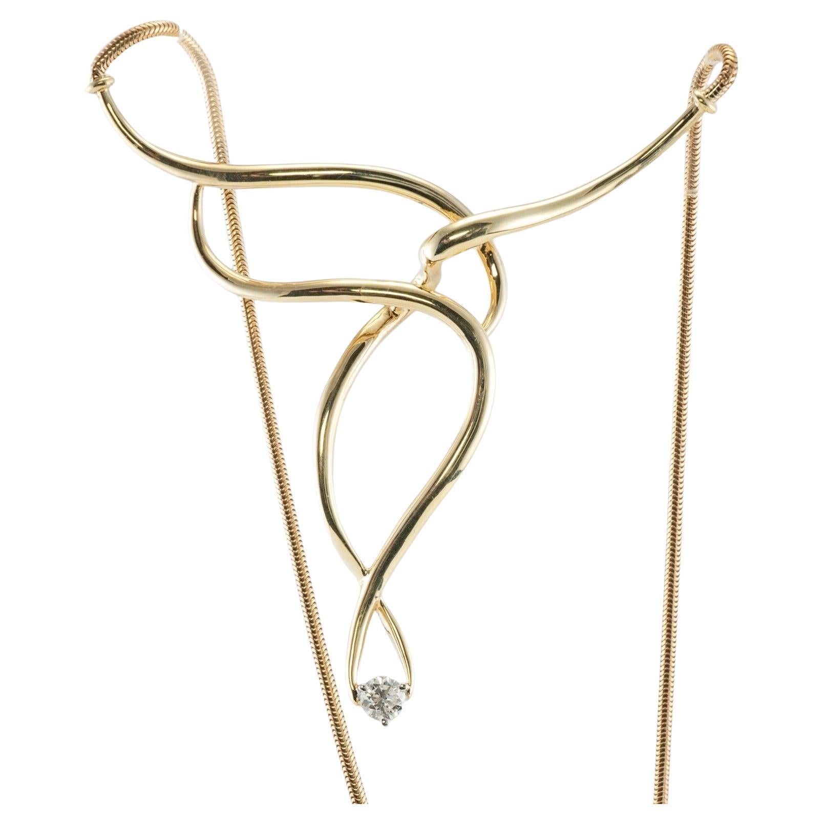 Natural Diamond Necklace Choker Estate 14K Gold by Jose Hess