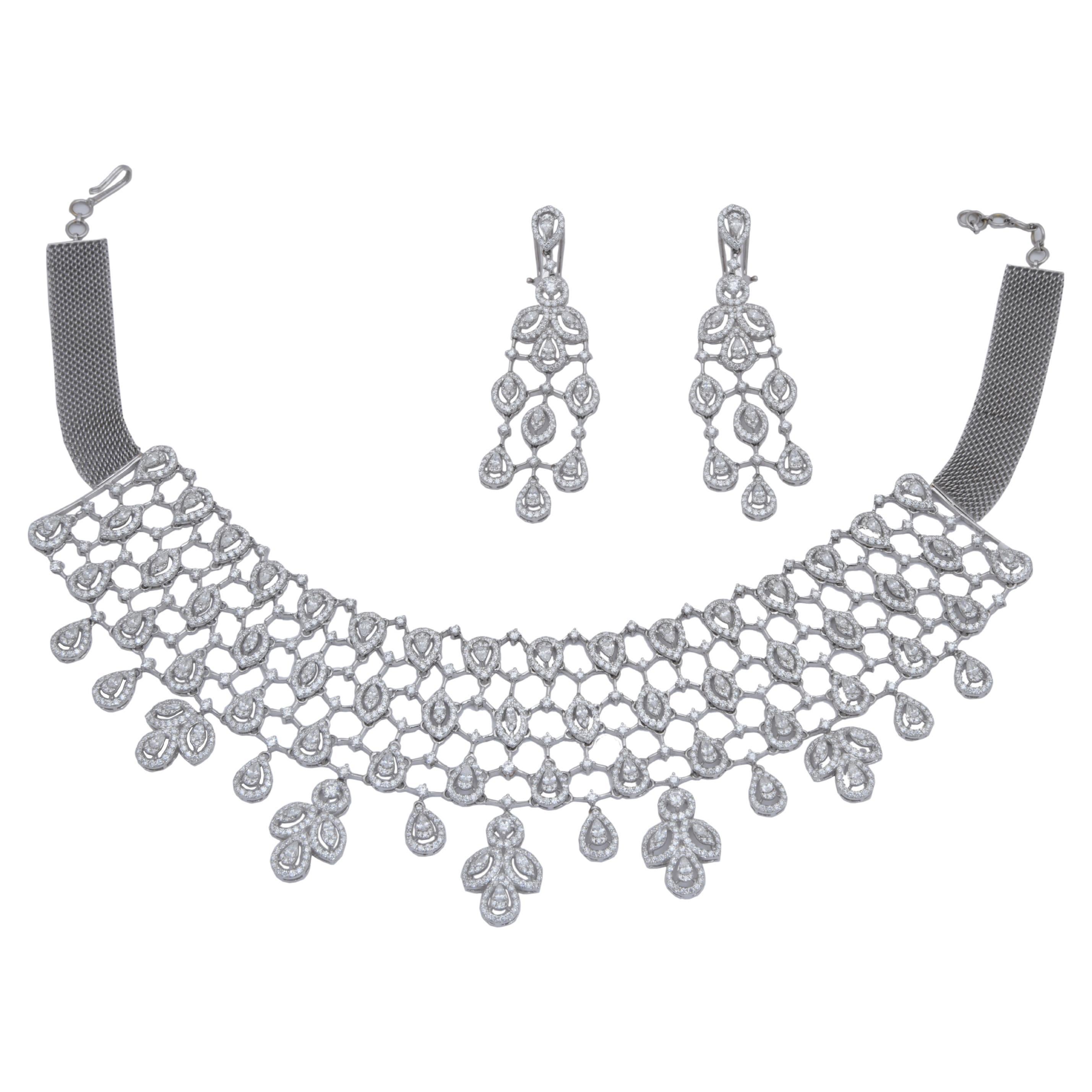 Natürliche Diamant-Halskette mit 23,88 Karat Diamanten und Gold 14k