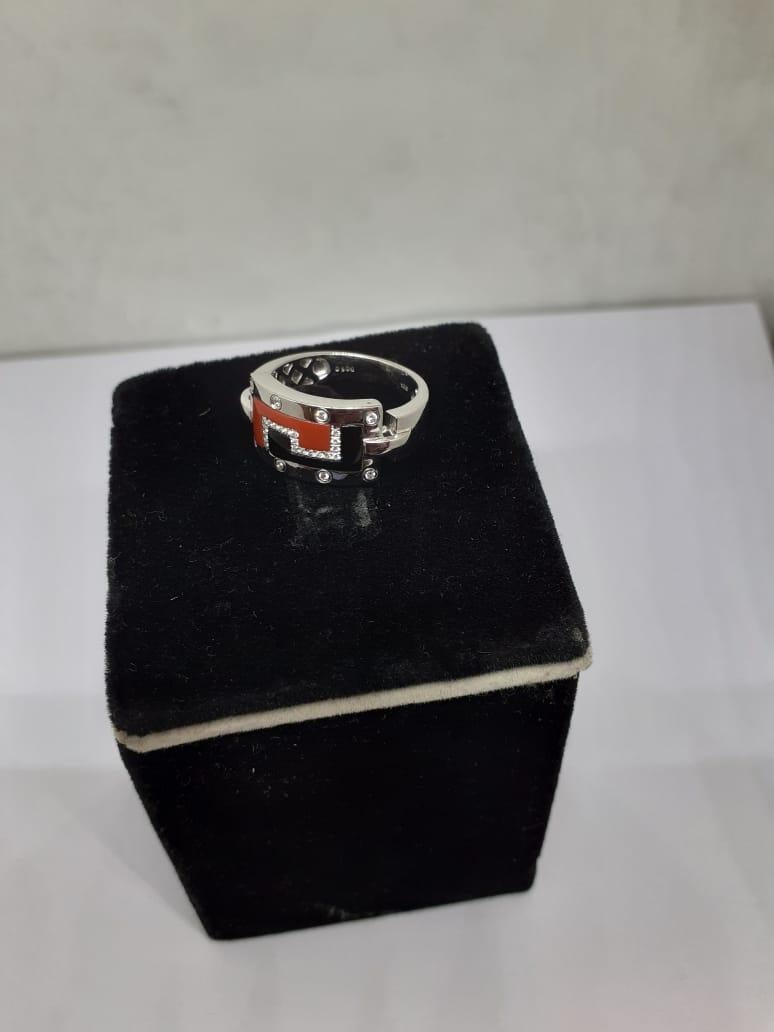 Taille mixte Bague Onex en or 18 carats avec diamants naturels de 0,10 carat et onex de 1,48 carat en vente