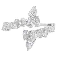 Natürlicher Diamant Offener Manschettenring SI/H 1,55 Karat 14k Weißgold Ehering Geschenk Natürlicher Diamant Offener Manschettenring SI/H 1,55 Karat 14k Weißgold Ehering Geschenk