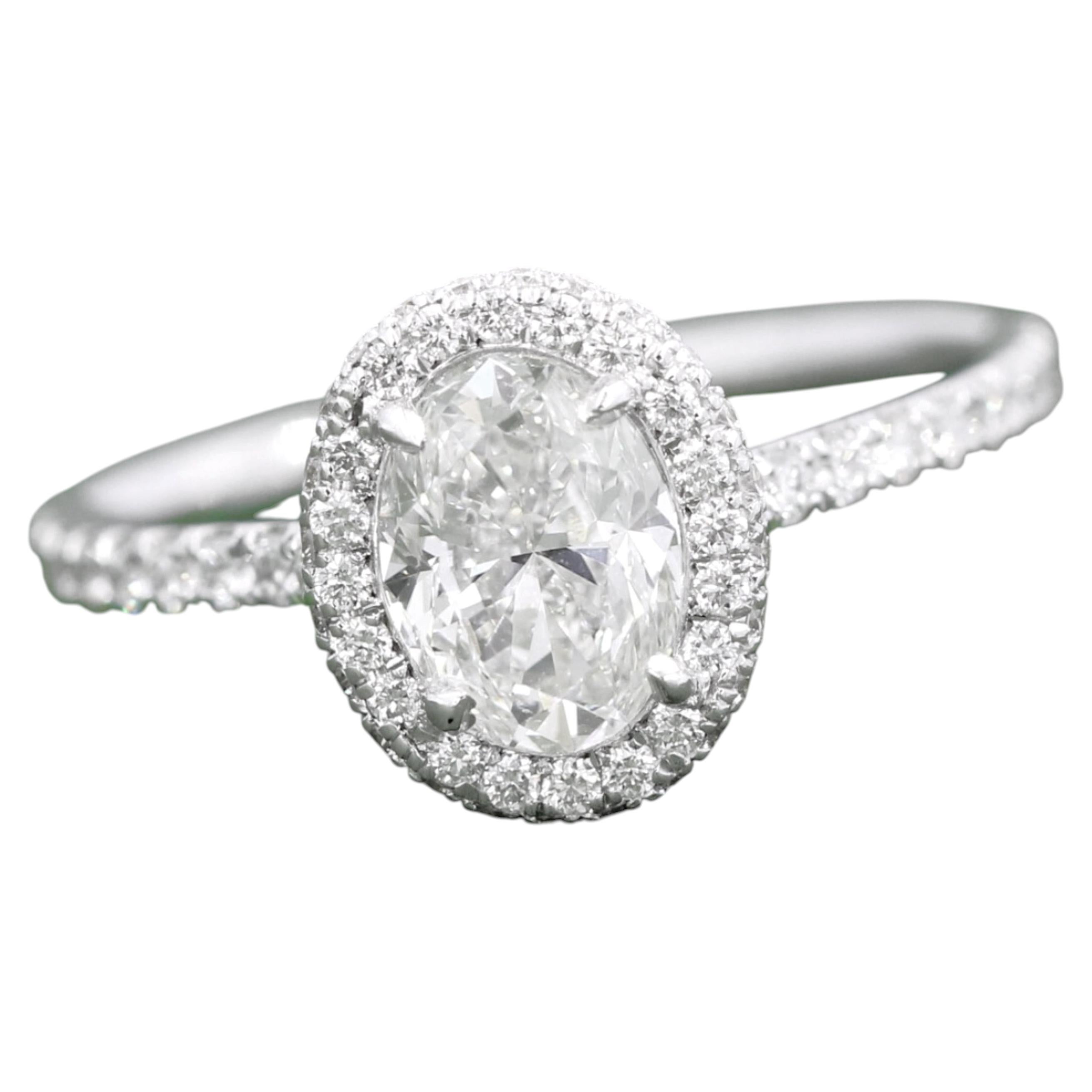 Natural Diamond Oval Cut 1.75 Carat GIA Eternity Engagement Ring Platinum