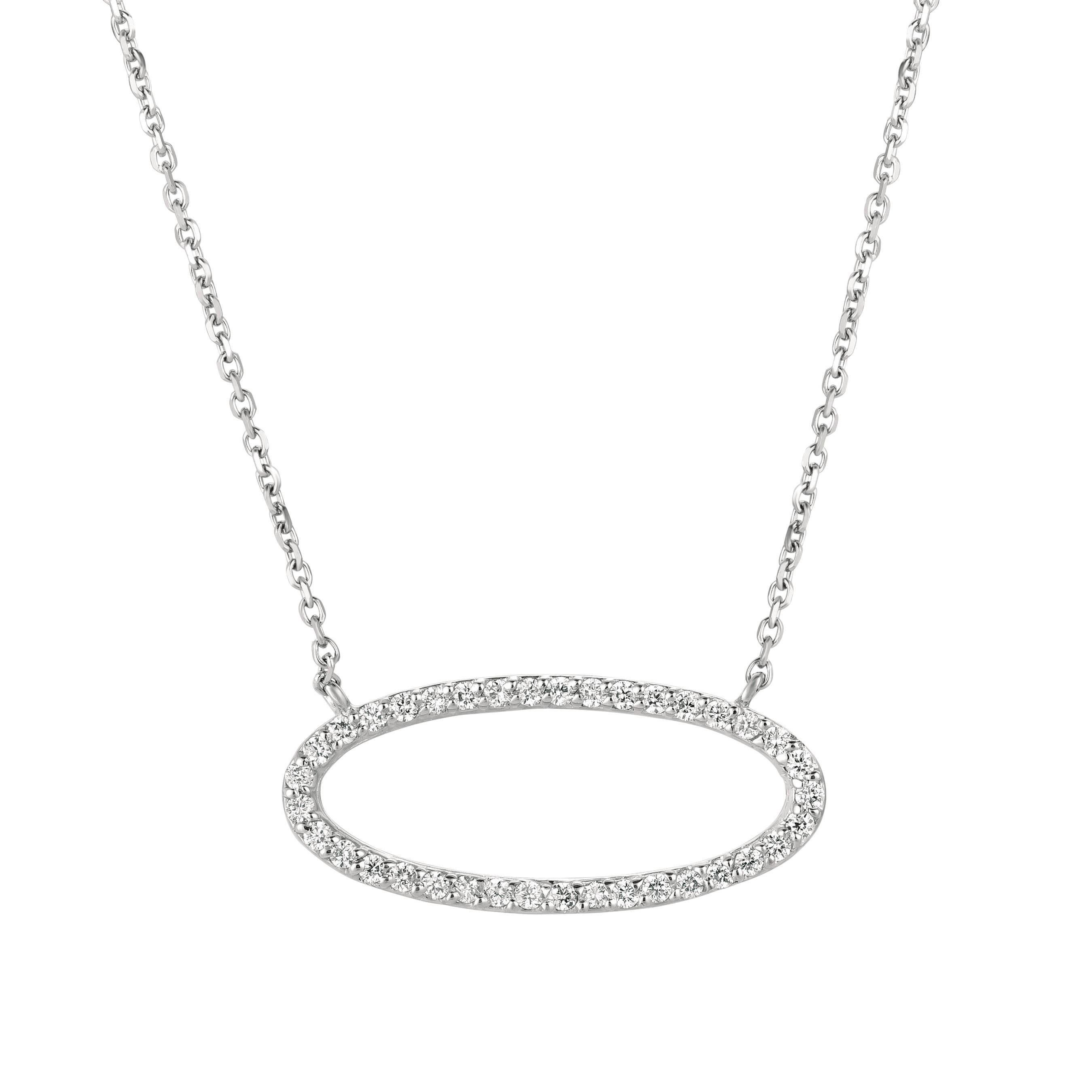 
0.35 Carat Natural Diamond Oval Shape Pendant Necklace 14K White Gold

    100% Natural Diamonds, Not Enhanced in any way Round Cut Diamond Necklace with 18'' chain  
    0.35CT
    G-H 
    SI  
    14K White Gold   Pave style  2.8 gram
    7/16