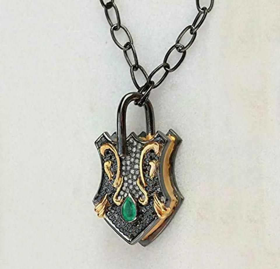 Natural Diamond Padlock Necklace 925 Sterling Silver Everyday Fashion Pendant.
Light weight can be worn everyday

Additional information:
Base Metal: Sterling Silver, 925 parts per 1000
Metal: Sterling Silver
Main Stone Shape: Round
Fine_Fashion: