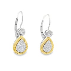 Natural Diamond Pave 14-Karat Teardrop Earrings In Stock
