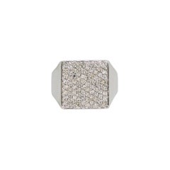 Natural Diamond Pave Square 14 Karat Ring In Stock