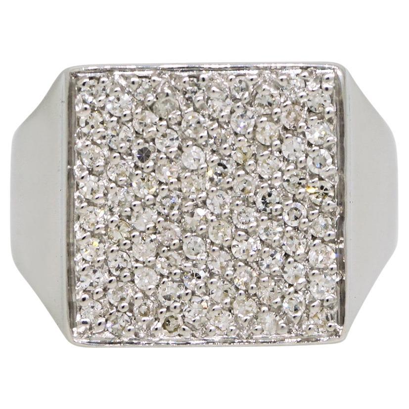 Diamante Natural Pave Cuadrado Anillo 14 Kilates En Stock