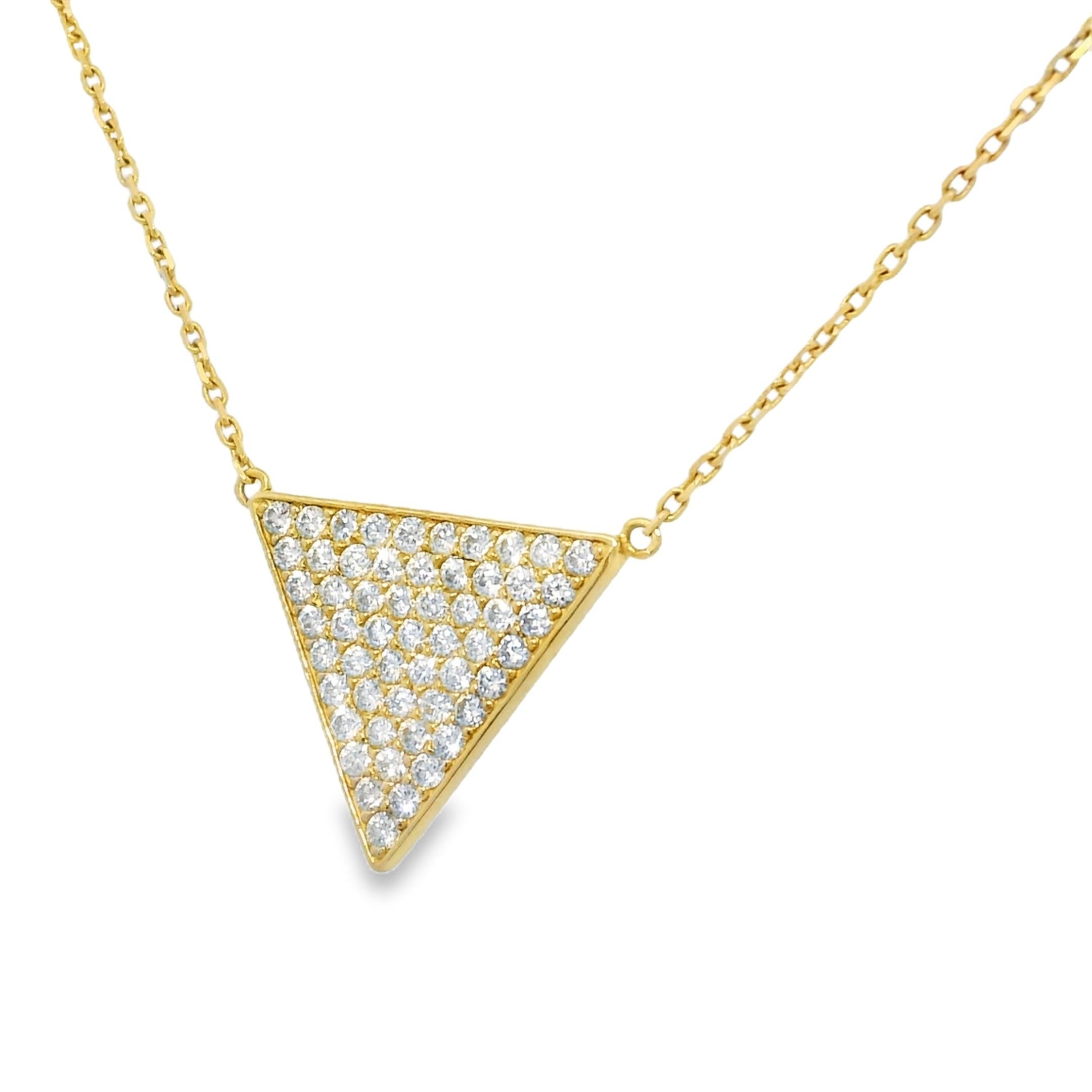 De las mujeres Natural Diamond Pave Triangle 14-Karat Pendant Necklace En Stock en venta