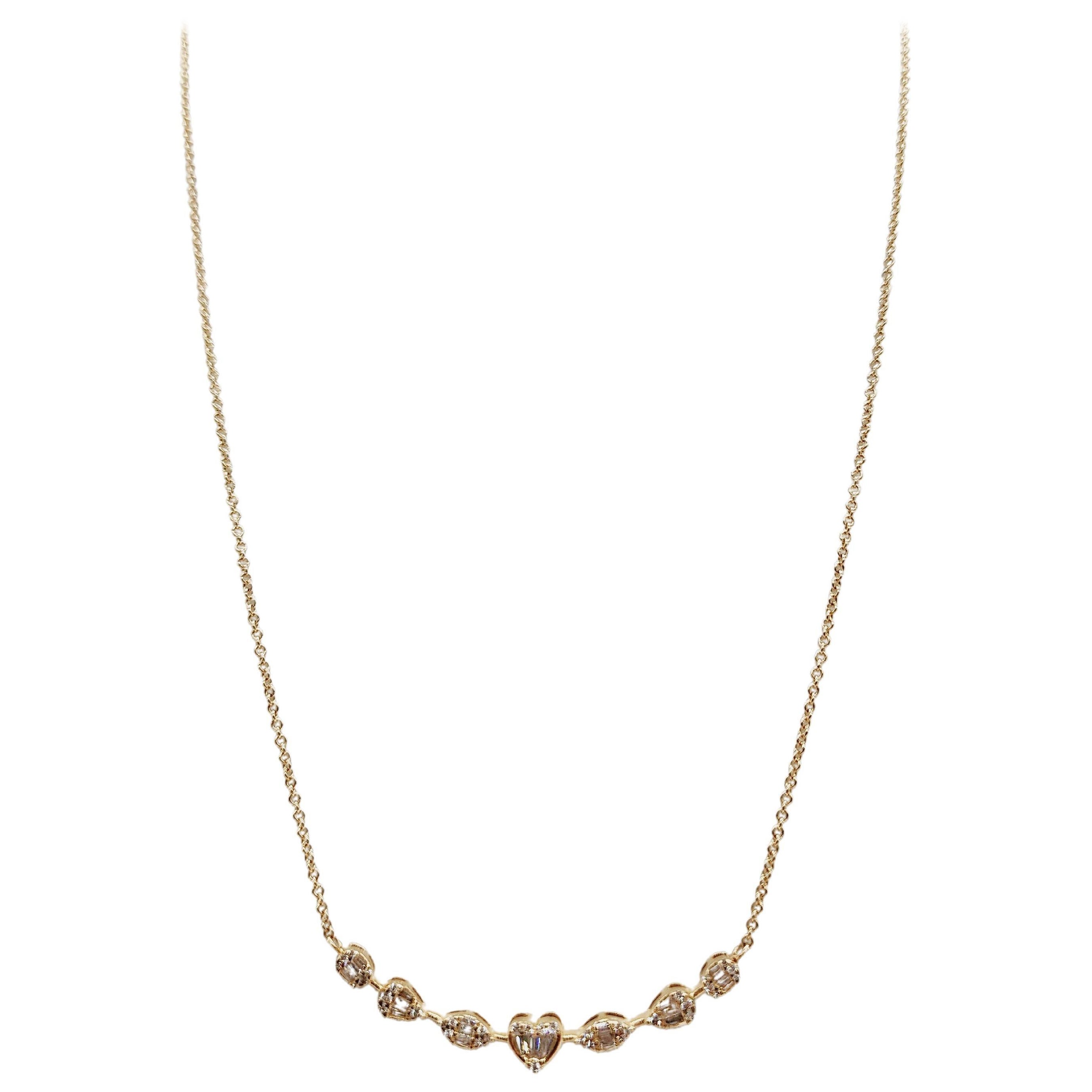 Chaîne pédaillon en or jaune 14 carats avec diamants naturels