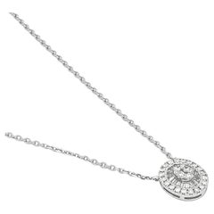 Ciondolo con diamante naturale da 0,30 carati in oro bianco 18KT Collana N10912