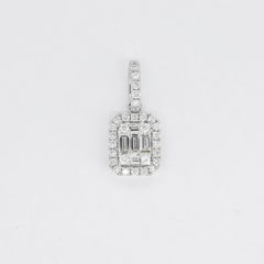 Moderner Kettenanhänger mit natürlichem Diamant-Anhänger 0,45 Karat 18 Karat Weißgold