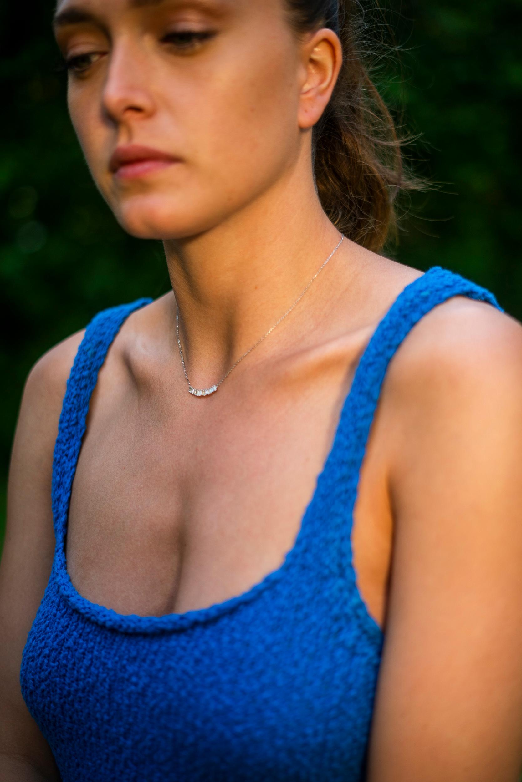 da uomo o donna Ciondolo con diamante naturale da 0,45 carati, bianco 18 carati  Collana con catena d'oro in vendita