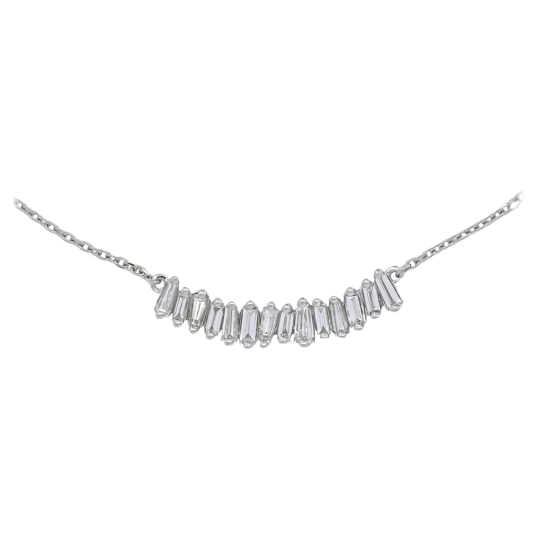 Ciondolo con diamante naturale da 0,45 carati, bianco 18 carati  Collana con catena d'oro