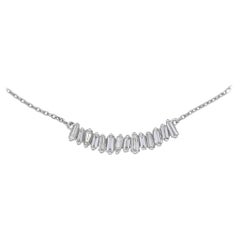 Natürlicher Diamant-Anhänger 0,45 Karat 18 Karat Weiß  Goldkette Halskette