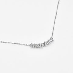 Natural Diamond Pendant 0.45 cts 18 Karat White  Gold Chain Necklace