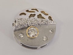 Natural Diamond Pendant Featuring Moon, Stars & Ocean Wave Design