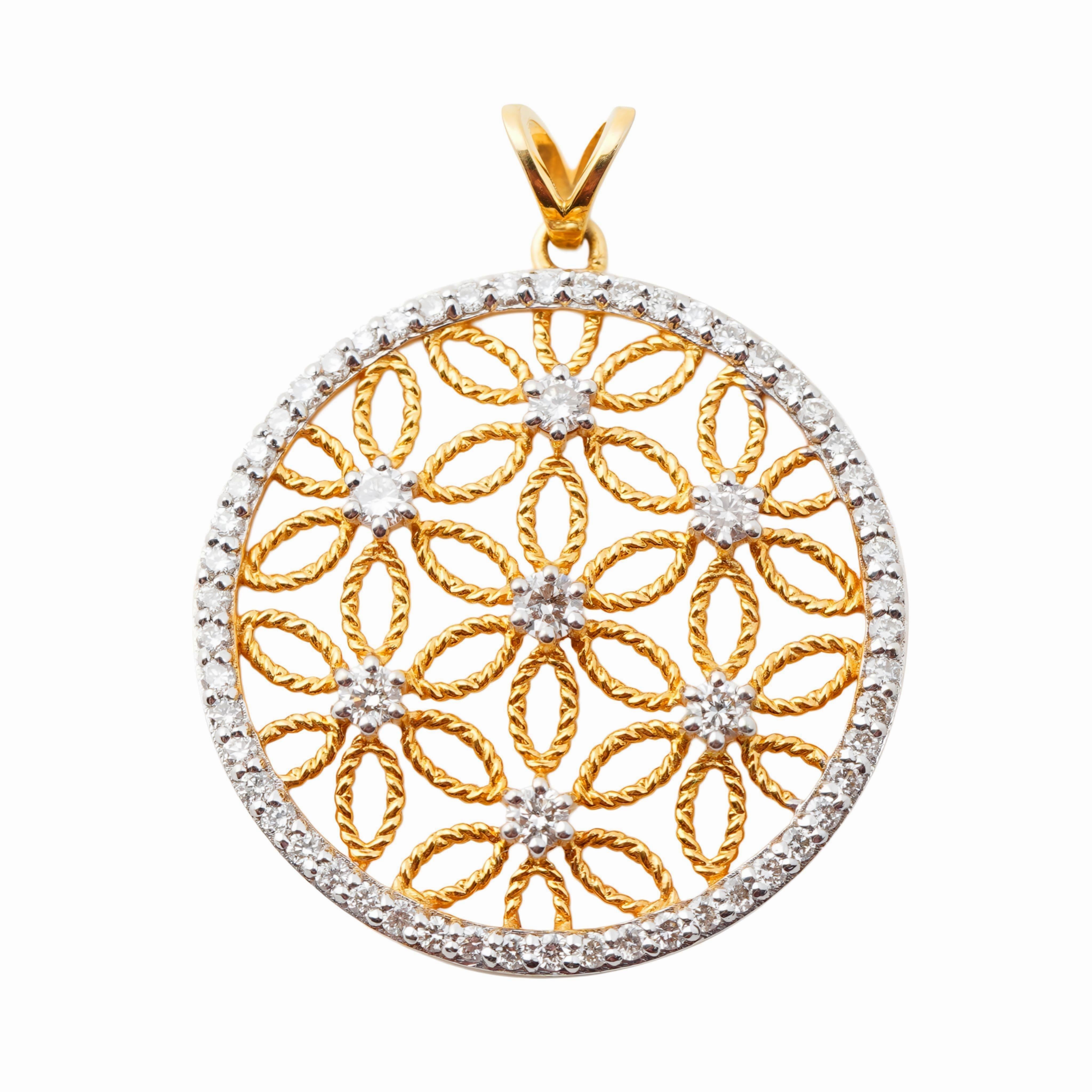 Taille Asscher Pendentif en or 14k avec diamant naturel en vente