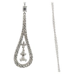 Natural Diamond Pendant Necklace 14K White Gold Trillion 1.57 TDW